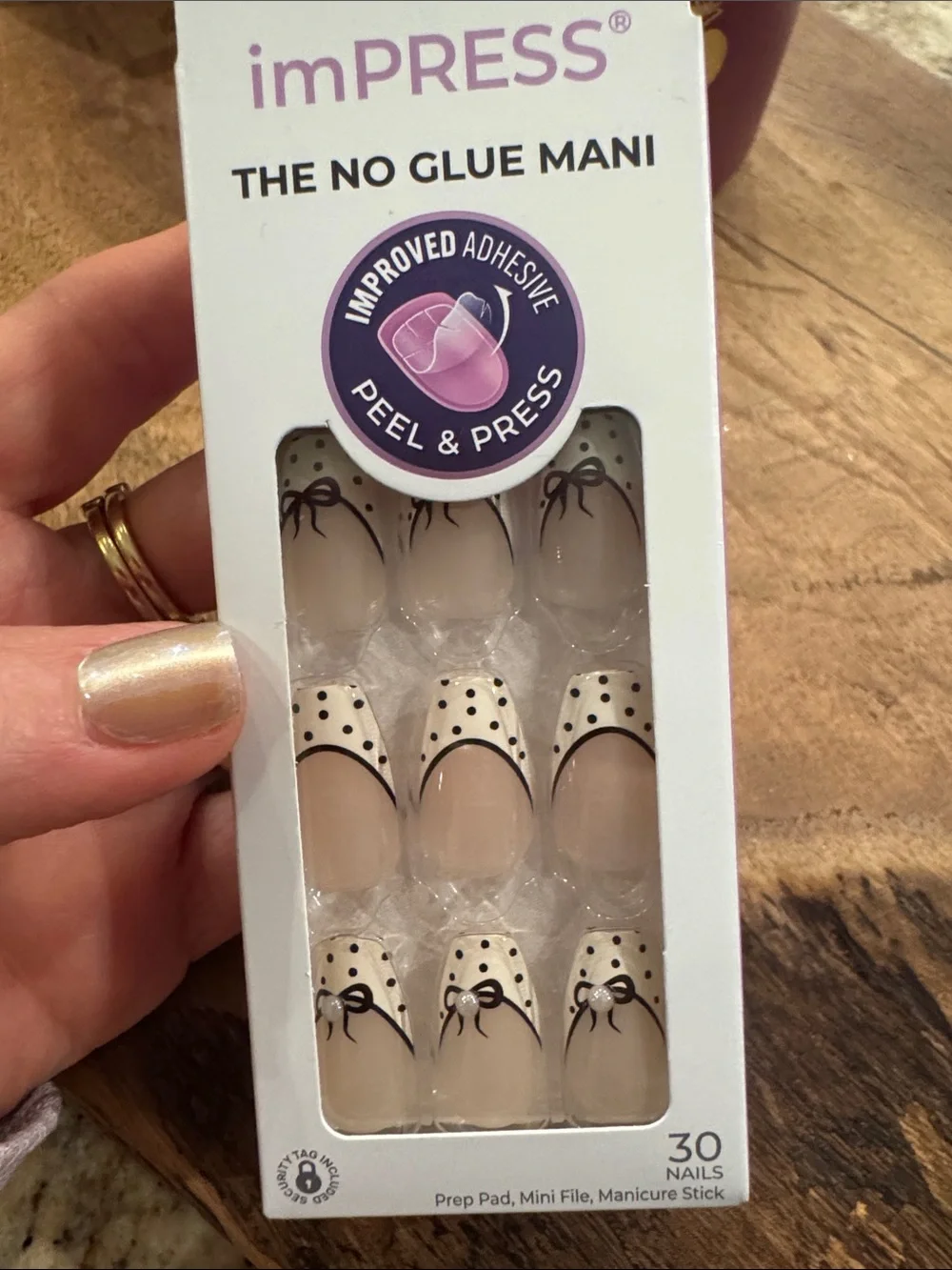 Impress Press On Nails in French Tip Polka Dots